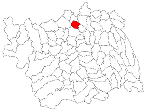 amplasarea în cadrul județului