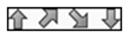 4 gray arrows. aarrow pointing up. arrow pointing upwards at 45 degree angle. arrow pointing downwards at 45 degree angle. arrow pointing down.