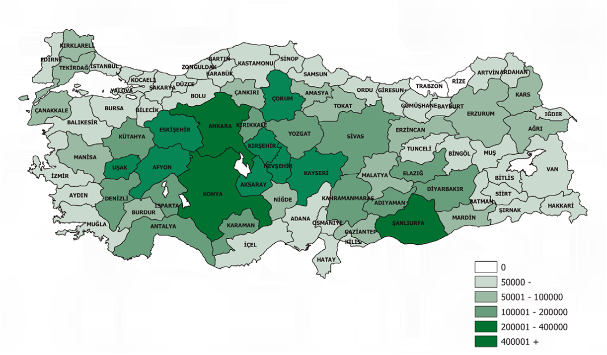 türkiye arpa üretimi haritası 2013